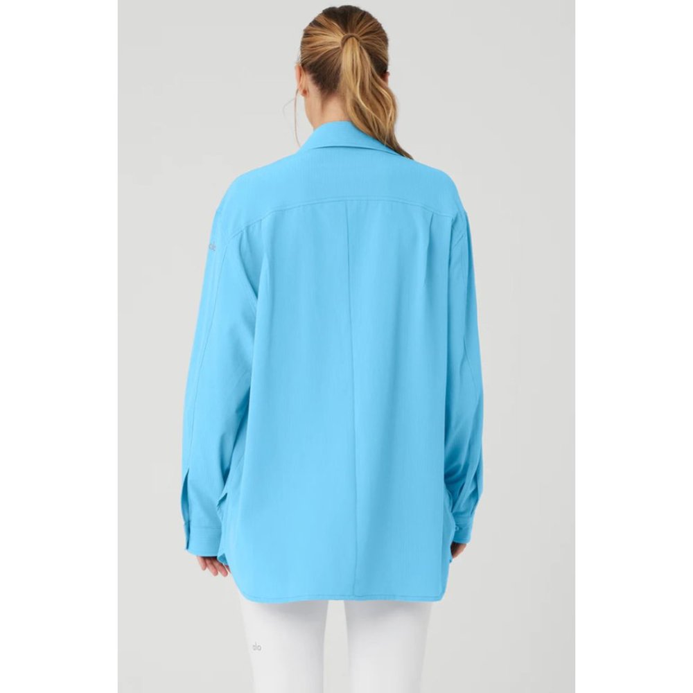 Alo Yoga Dreamscape Button Down Long Sleeve - Azure Blue